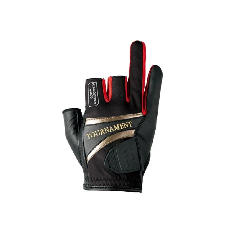 Cena 2018 najwyższej jakości prawdziwa skóra jagnięca rękawice wędkarskie wodoodporne wędkowanie DAIWA 3 palce rękawiczki wędkarskie pół palca rękawiczki