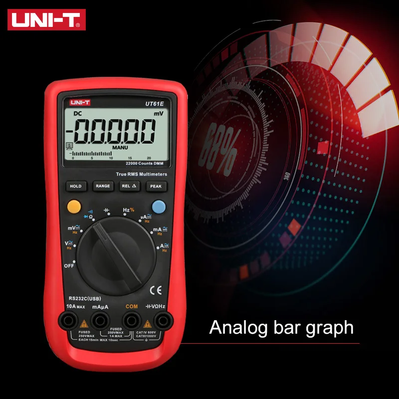 UNI-T Digital Multimeter Tester UT133A, AC DC Voltage Current Dmm  Multimeter 6000 Counts Auto Ranging NCV Measures Volt Amp Ohm Capacitance  Frequency