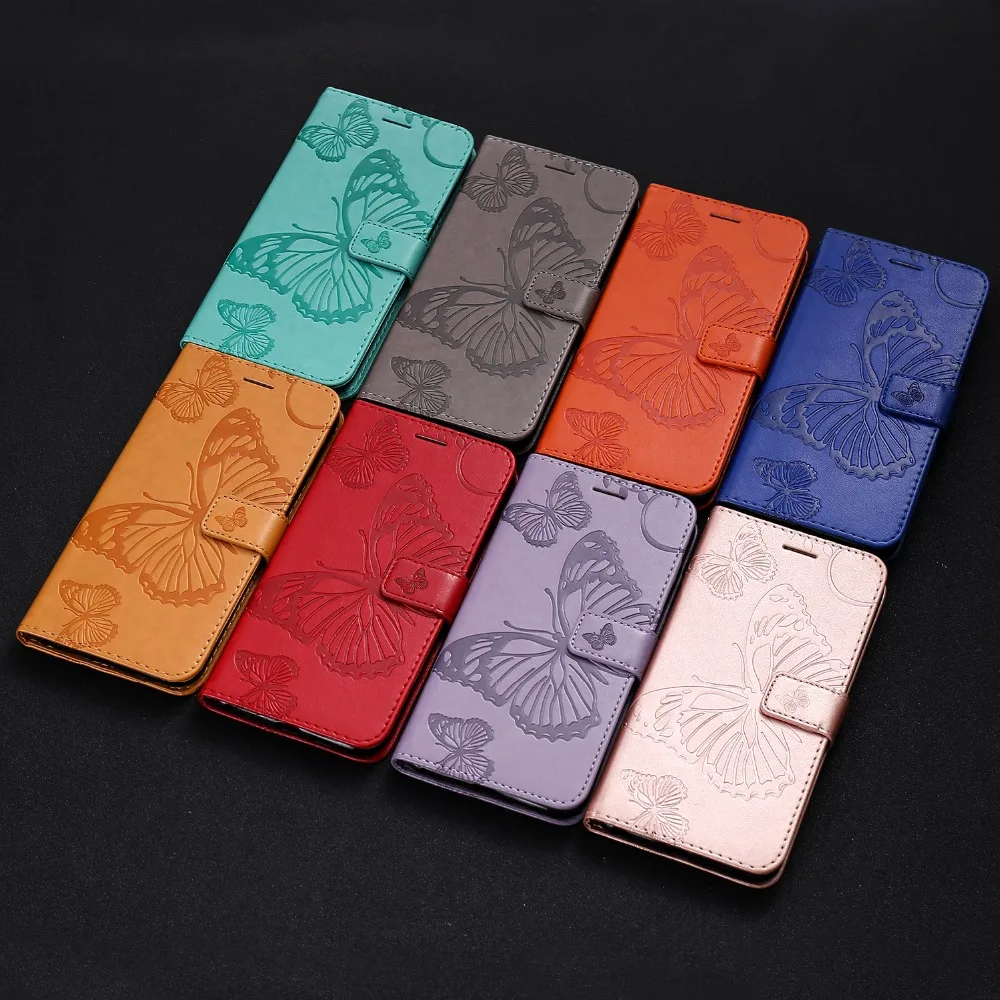 

3d butterfly embossed leather case For LG Stylo 3 /Stylo 3 Plus Flip Wallet Cases Stand Cover For LG K7 K8 K10 2017 2018 V20 V30