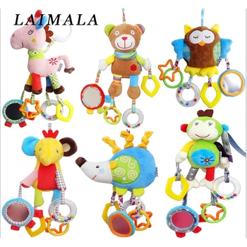 

Newborn Baby Boy Girl Cute Cotton Rattles Infant Animal Owl Bear Monkey Hand Bell Kids Plush Toy Children Gifts