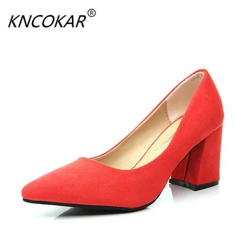 

The 2017 new heat sales elegant temperament high heel thick and pointy career 100 women's shoes