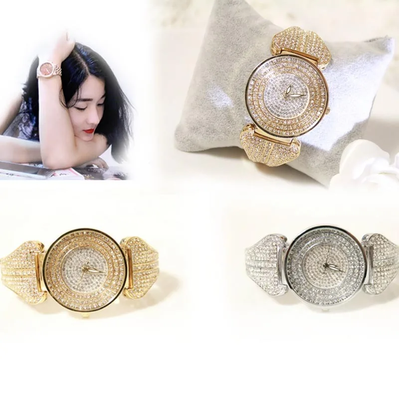 

1pc 2017 new bling rhinestone fashion women ladies bracelet watches wrist clocks hour Quartz Wristwatches steel strap gift H3