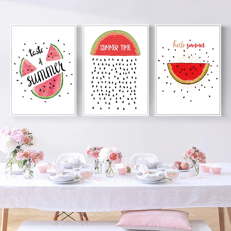 American Style Poster Summer Watermelon Digital Print Canvas Painting Home Wall Art Decoration Wall Stickers Can Be Customized