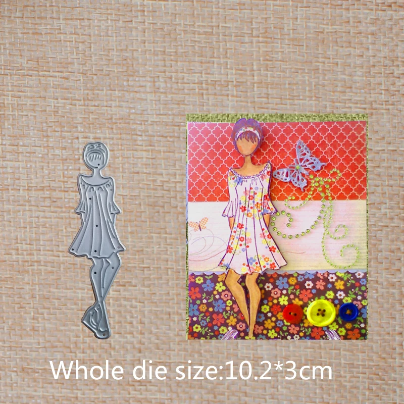 

Short hair girl Metal Cutting Dies DIY Decorative Scrapbooking Craft Card Album Stencils 102*30 mm