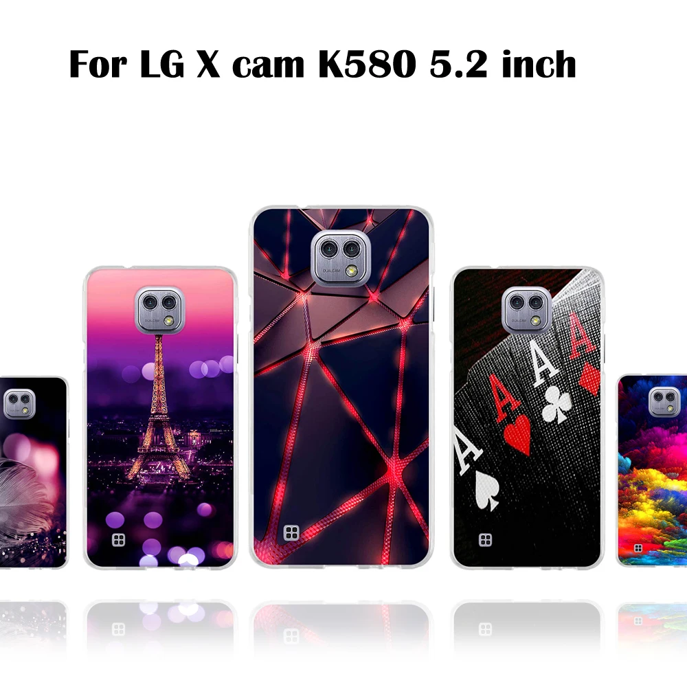 Изысканный чехол с принтом для LG X cam K580 5 2 дюймов мягкий из ТПУ задняя крышка