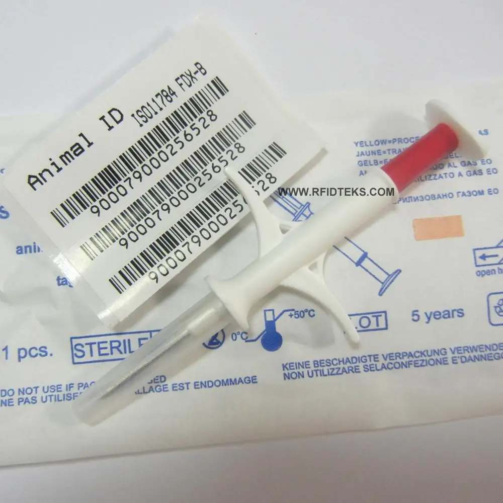 2,12*12 мм животный микрочип инжектор тег для отслеживания животных Идентификация ПЭТ шприц 134,2 кГц FDX-B ISO11784/85