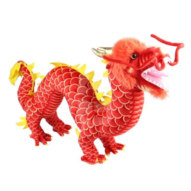 2019 creative plush dragon toy red Chinese dragondoll gift about 90cm