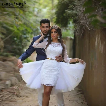 

White 2019 Elegant Cocktail Dresses 3/4 Sleeves Short Mini Lace Sash Party Plus Size Homecoming Dresses