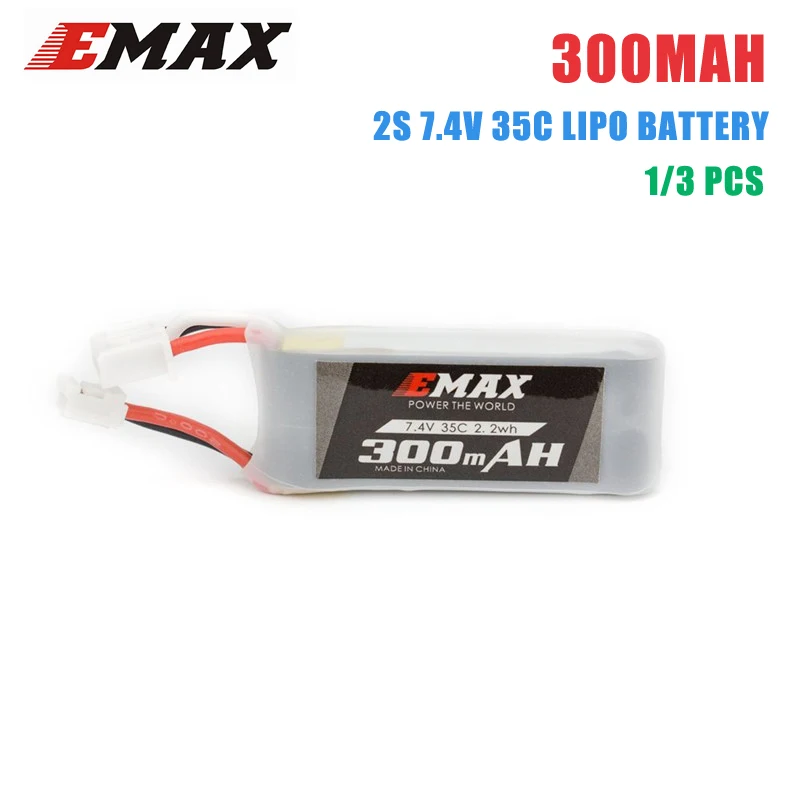 

1/2/4 PCS Emax TinyhawkS Spare Part 300mAh 35C 2S 7.4V Lipo Battery for RC Drone FPV Racing For RC Racing Drone Part Accessories