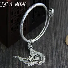 Summer Handmade Bracelet Women Bohemian Brand Bangle Tassel S990 Bracelets Fish Lotus Carved Jewelry For Girl Wholesale 5mm 36G