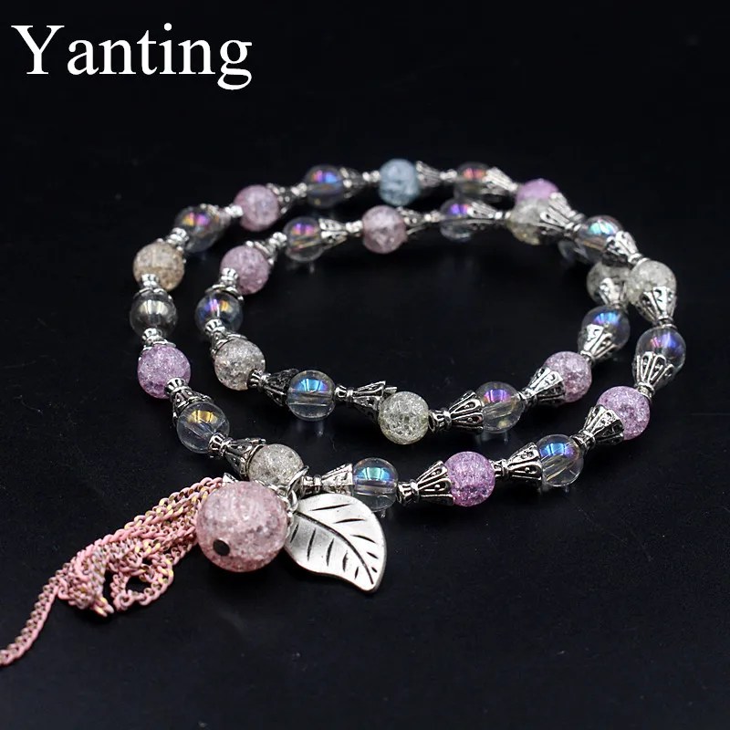 

Yanting Burst Crystal Bracelets For Women Leaf Pendant Beads Bracelet Multilayer Color Bracelet Jewelry Femme Gift 010