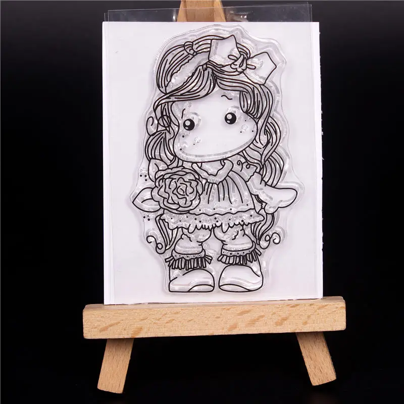 

Transparent Clear Silicone Stamps and Metal Cutting Dies for DIY Scrapbooking Card Making diy cute cartoon photo girls