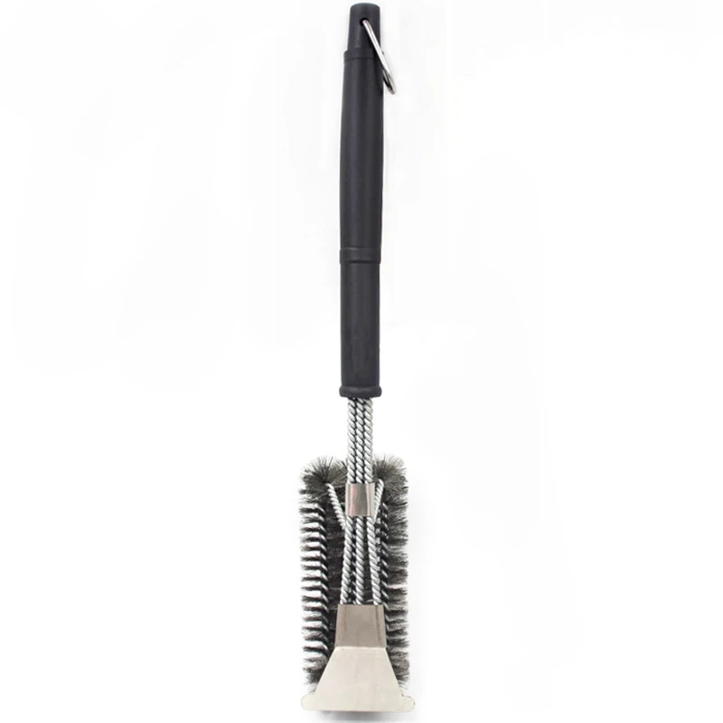 Scraper With Three Barbeque Grill Brush And Three Stainless Steel Wire Grill Cleaning Brush Barbecue Cleaning Tool 18 Inch 1pcs