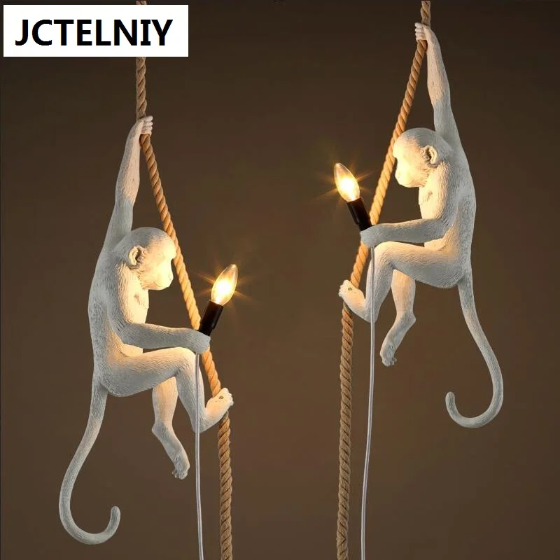 

Creative personality resin lamps corridor restaurant cafe bar study monkey droplight of children room light