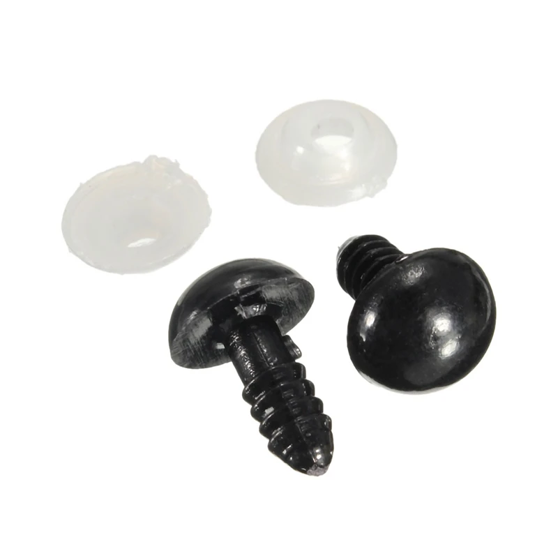 Глаза защитные черные пластиковые для кукол 12 мм 100 шт./50 пар|black plastic safety eyes|safety