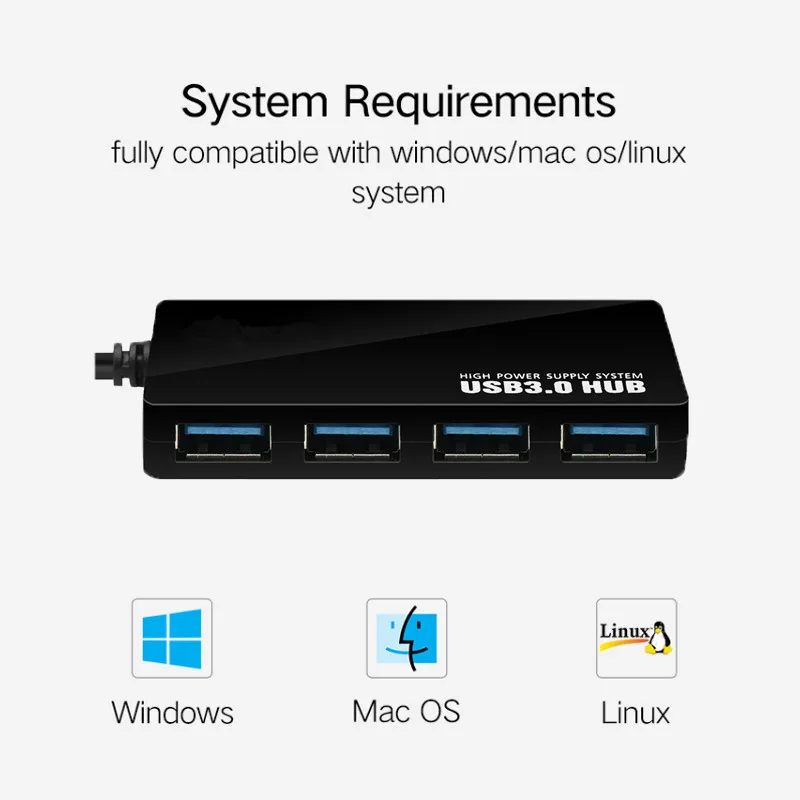 Ультратонкий 4 портовый концентратор USB 3 0 BinFul хаб с интерфейсом питания