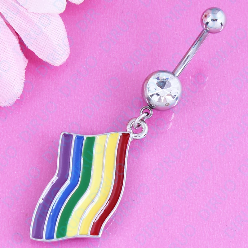 Flag belly button ring fashion body piercing belly navel ring 14G body