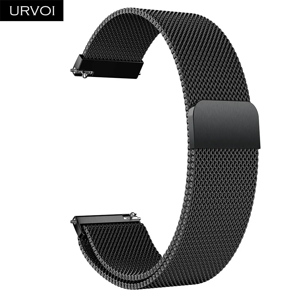 URVOI Миланская петля ремешок для Galaxy Watch активный ремешок нержавеющая сталь магнитная пряжка Высокое качество Прочный запястье 42 46 мм - Цвет ремешка: Black