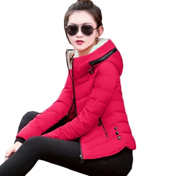 

Winter Parka Women Coats New Fashion Hooded Short Outerwear Down Cotton Jacket Slim Large Size Girls Student Cotton Clothes 379