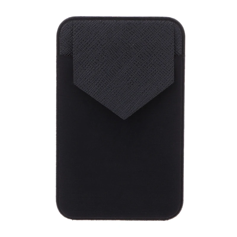 

Men's Elastic Mobile Phone Wallet Credit ID Card Holder Adhesive Pocket Sticker :Lycra Faux Leather Case