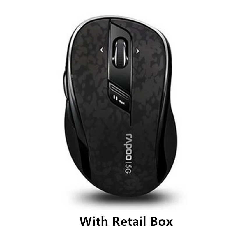 Оригинальная Классическая Беспроводная оптическая игровая мышь Rapoo высокого качества 5G с регулировкой точек на дюйм, 4D прокрутка для настольного компьютера, ноутбука, компьютера - Цвет: With Real Box Black