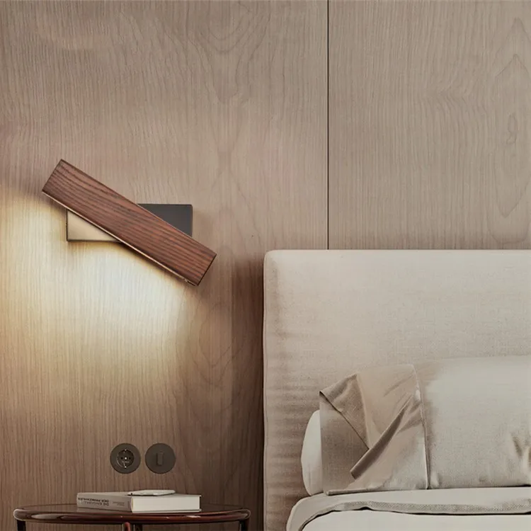 Скандинавские современные креативные лаконичные модные прикроватные лампы деревянный настенный светильник ресторан спальня гостиная прохода украшение лампы
