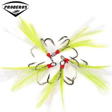 100 шт./лот Новое рыболовное оборудование 2#-10# черный рыболовный крючок с желтым пером рыболовные снасти рыболовная приманка