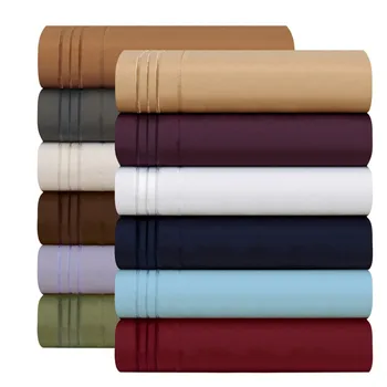 

Bedding Fitted sheet Flat sheet Pillowcase 3/4pcs Embroidery Comfort Deep Pocket Bed Sheet set Queen Dropshipping Multicolor