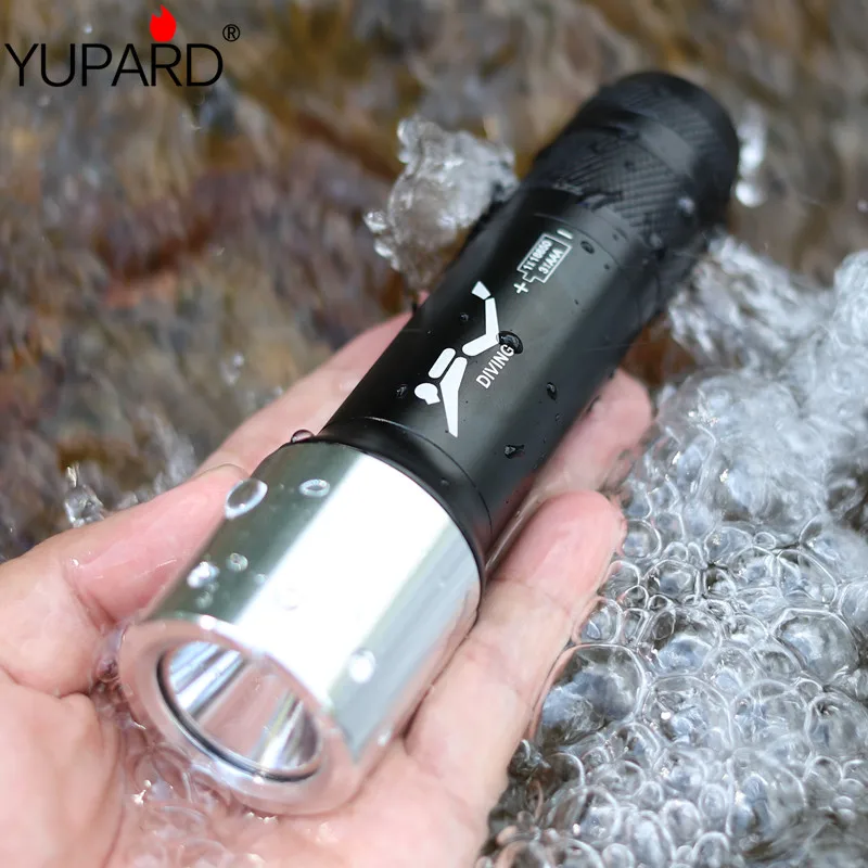 YUPARD фонарь для дайвинга 60 м фонарик ныряния XM-L2 T6 светодиодный 18650/AAA