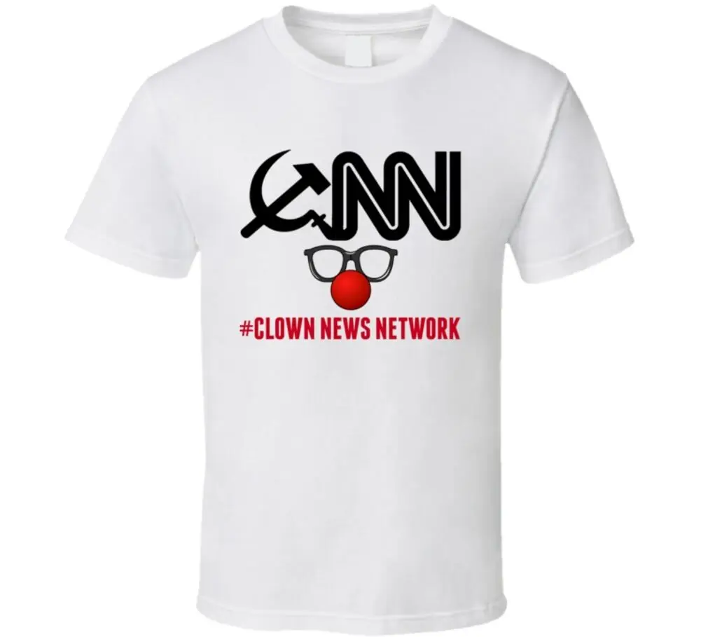 CNN клоун новости сети политической футболка Поддельные новости СМИ Футболка Большой новинка подарок