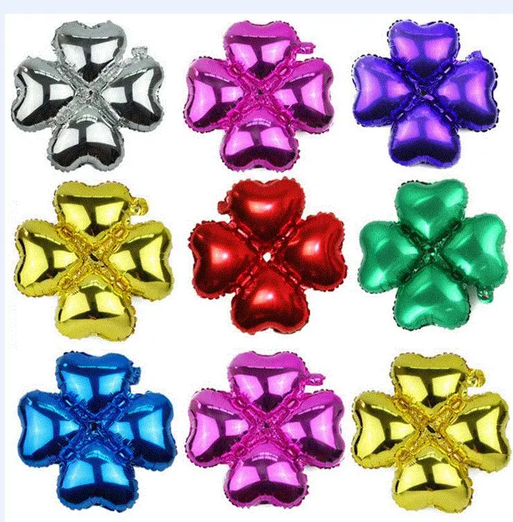 

Metallic color Balloon Heart shaped Clovers air Helium foil Balloons Wedding Birthday XMAS Party Decor Supplies children's toys