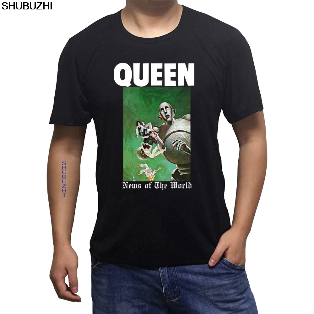 

News of The World 70s Rock Queen S-3XL Color White Tees Men's T-shirt shubuzhi Short Sleeve Cotton T Shirt Man Clothing sbz1095