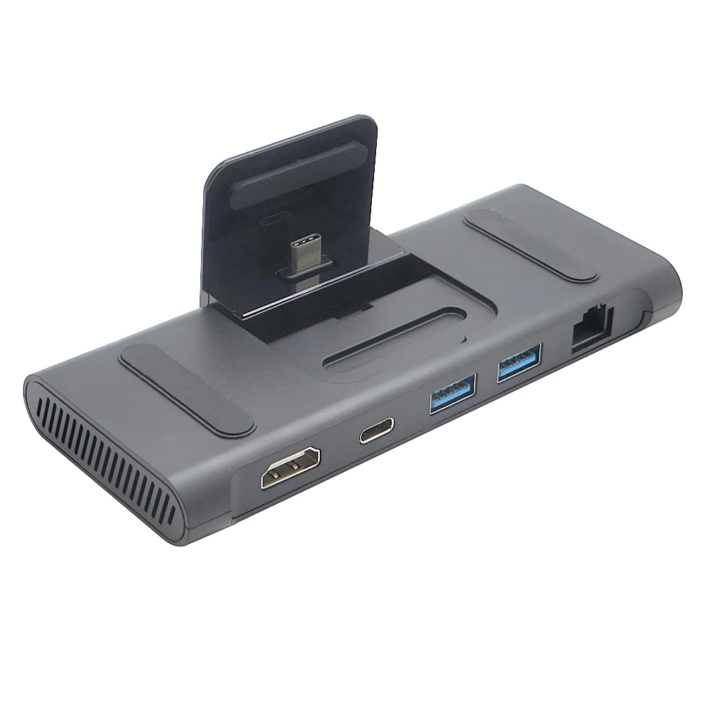 

5pcs/lot 5 in 1 Type C Hub with 4K HDMI 1000M Lan Adapter USB 3.0 Type C PD Charging Dock Station for Samsung S8 S9 Macbook