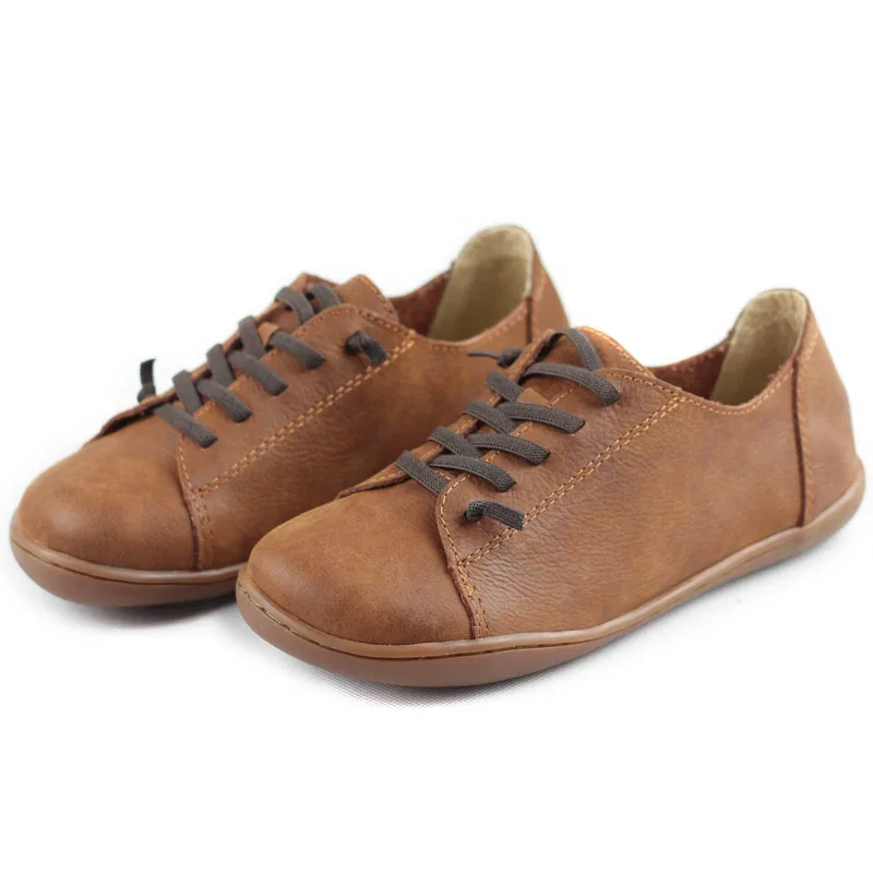 

2018 Ms. spring and autumn comfortable soft bottom handmade shoes women's leather flat casual shoes cotton Ma Sen Department of
