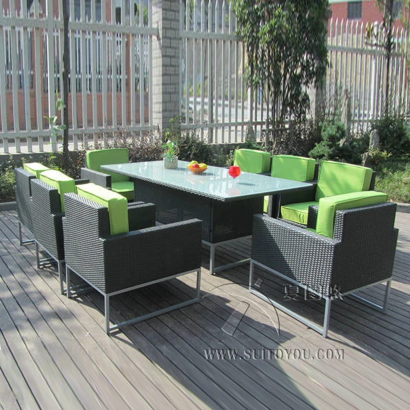 9 Pcs Synthetic Rattan Garden Dining Sets Cafe Balcony Chair Set Synthetic Rattan Garden Dining Sets