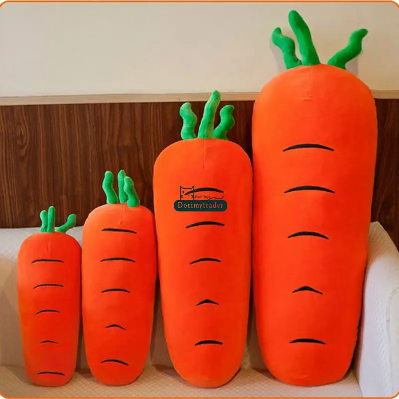 Dorimytrader New Lovely Soft Cartoon Carrot Plush Pillow Simulated Anime Carrots Cushion Doll Vegetables Toy 39inch 100cm DY61728 (18)