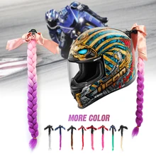 Stile Punk Moto Rampa di Pendenza Casco Trecce Torsione Treccia Corno Motocross Motocicletta Completa Viso Off Road Moto Decorazione