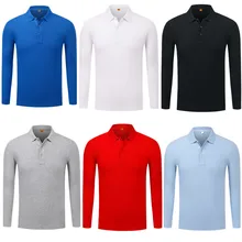 Новинка, Осеннее Мужское поло, s, с длинными рукавами, однотонное поло, 94% хлопок, хорошее качество, плюс размер, S-4XL 7989