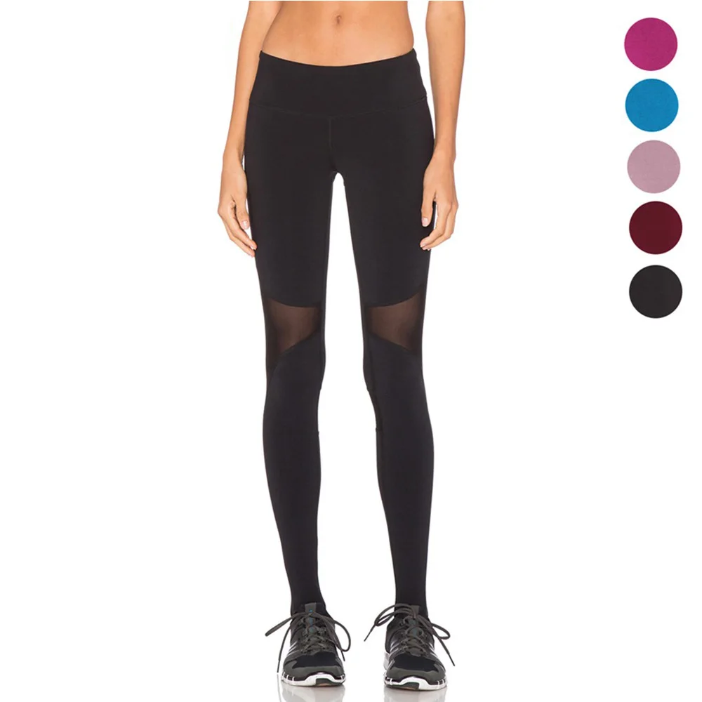 Good Quality High Elastic Women Sporting Leggings Foot Pants Sexy Mesh