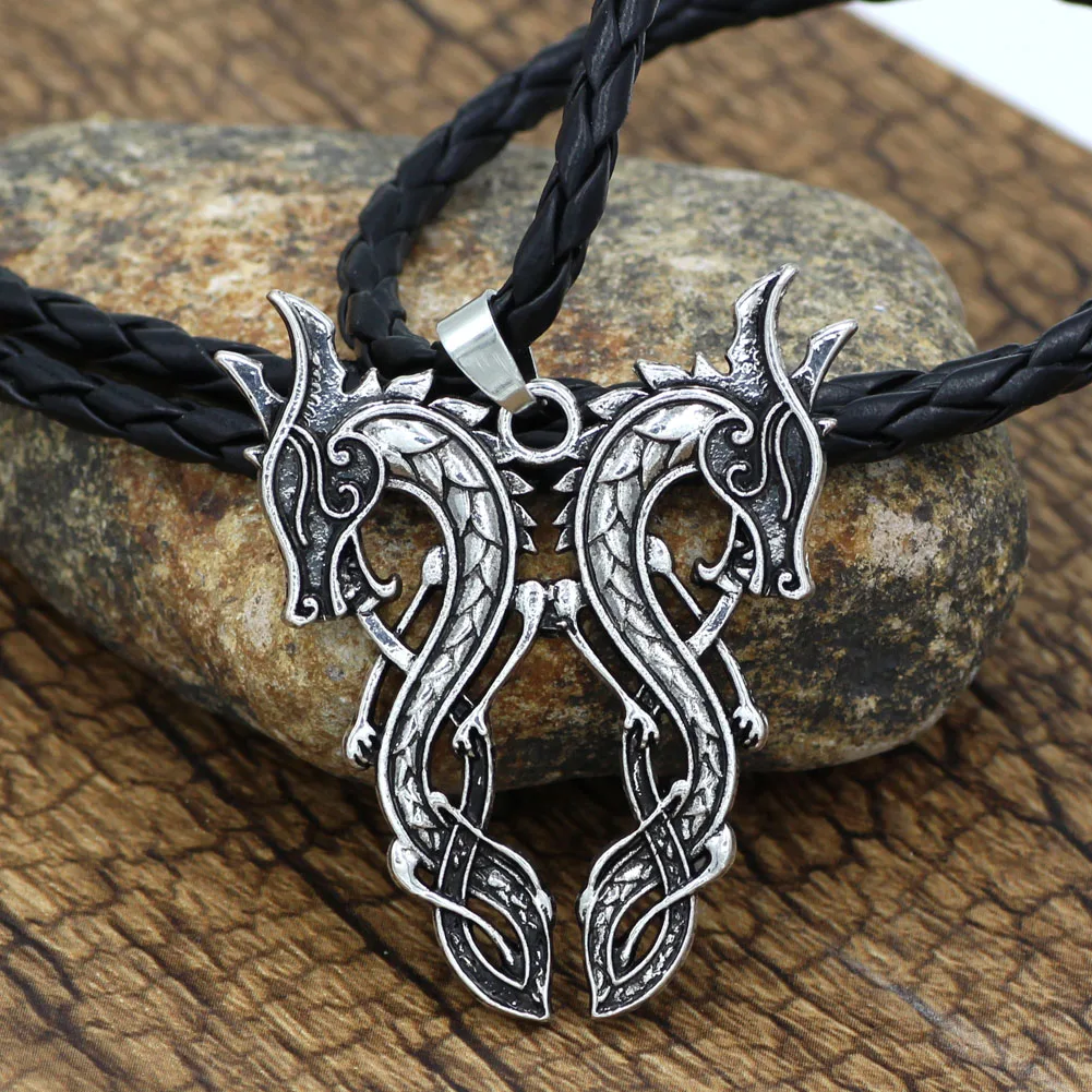 Men Norse Viking Scandinavian Pagan Pendant Necklace with Gift Bagin