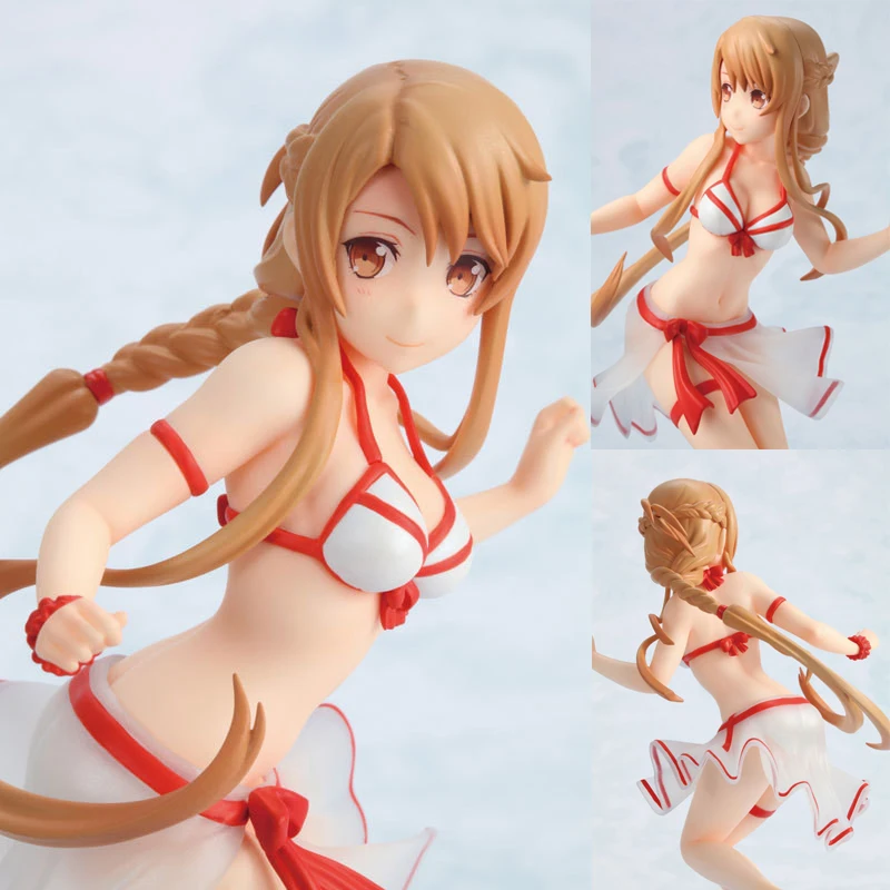 

Anime Sword Art Online S.A.O Asuna Swim Suit Ver. Sexy PVC Action Figure Model 17cm