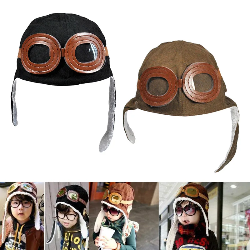 Детская теплая флисовая шапка-авиаторы с наушниками для зимнего магазина NYZ