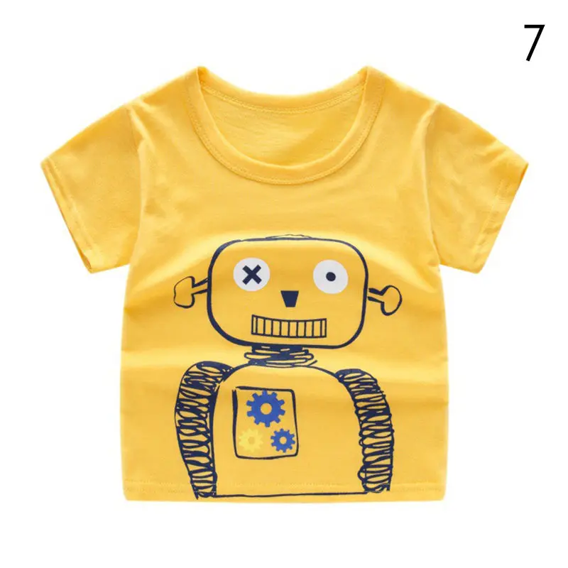 Summer Kids Boys T Shirt Crown Print Short Sleeve Baby Girls T-shirts Cotton Children T-shirt O-neck Tee Top Boy Clothes DX-BS10 children's t shirt sizes by age	 Tops & Tees