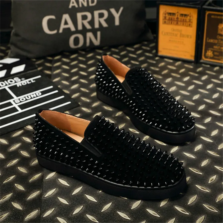 Plana Suave Corte Hombres Deporte Hombre Skate Moda Bajo Zapatos Los Casuales De Mocasines Cuero Remaches En Zapatillas Plataforma Resbalón 0OpT5qnwx