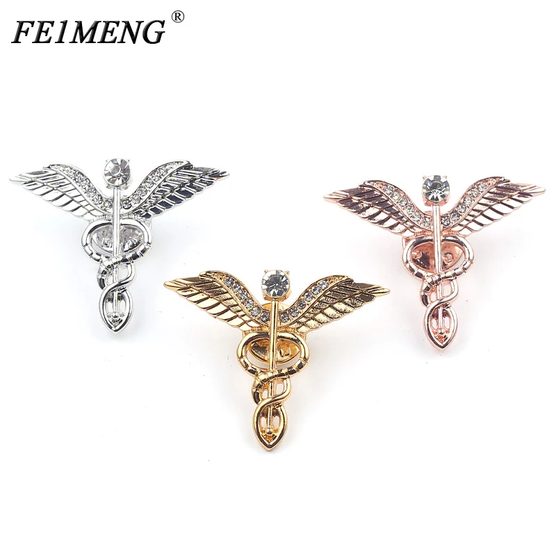 

3 Colors Crystal Angel Wings Brooch Cute Gold Rose Gold Silver Color CZ Crystal Pins Badges Brooches For Women Fashion Jewelry