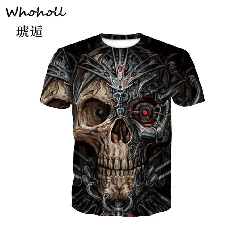 

Whoholl 2019 New Casual Tops Tee Harajuku Summer 3d T Shirts Hip Hop Graphic Print Skull T-shirt 3d Tshirt for Men Wholesale 4XL