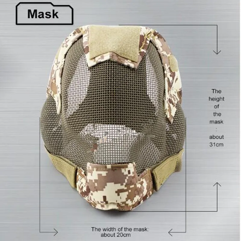 Steel Net Mesh Fencing Cosplay Mask Full Cover Face Protective Tactical