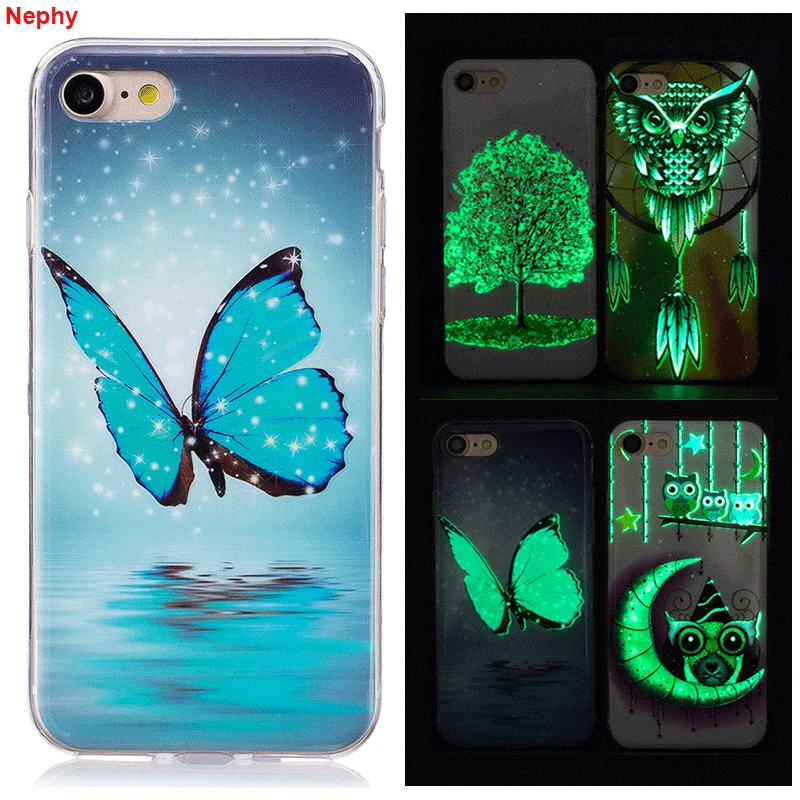 Фосфоресцирующий 3D чехол Nephy для iPhone 7 8X5 c 5S 5C SE 10 6 s S Plus 6Plus 6splus 7Plus 8Plus задняя крышка