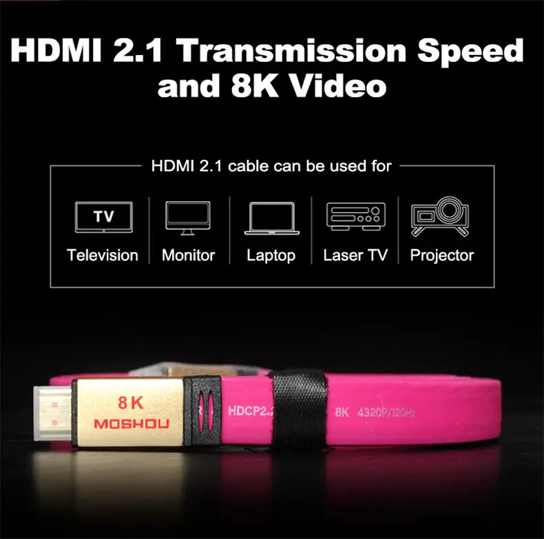 HDMI 2,1 кабели MOSHOU усилитель Видео HDR HDCP2.2 с ARC UHD 8K 4K 4320P 60 120Hz 48Gps аудио Совместимость для Apple Roku tv