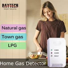Детектор газа DAYTECH LPG, датчик утечки газа, светодиодный, мигающий, звуковой сигнал, природный/городской газ, EU Plug